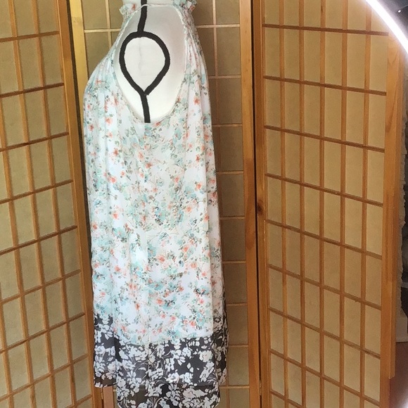 Kaari Blue Dress Halter Style Floral Dress - Picture 5 of 13